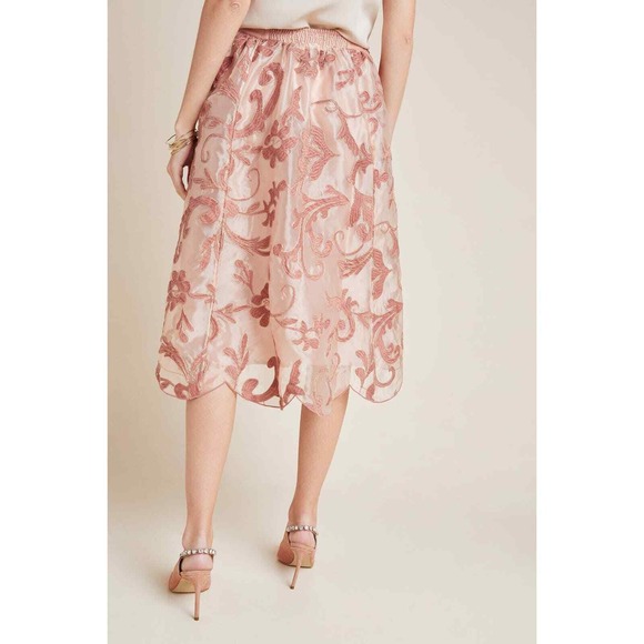 NWT Anthropologie Maeve "Shannon" Embroidered Midi Skirt - Picture 4 of 7